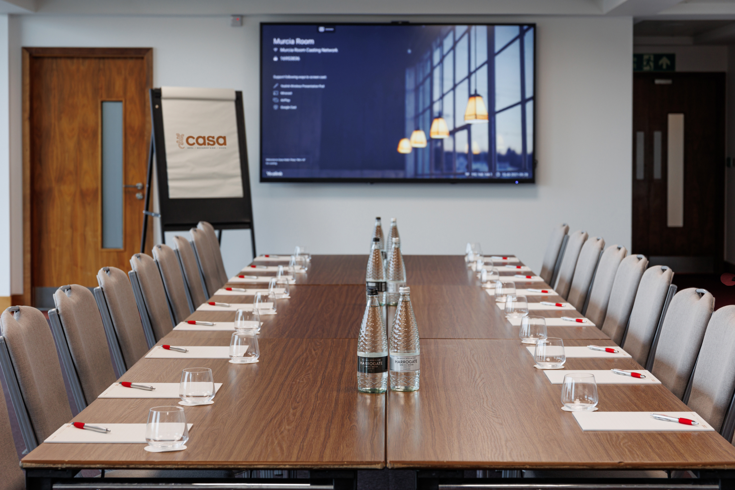 boardroom style conferencing and meeting space, Casa Hotel Corporate events Chesterfield